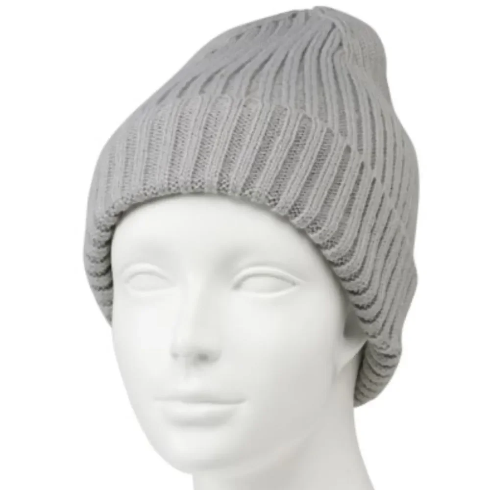 SPYDER OS Kids/Adult Unisex Gray Fleece Lined Ribbed Knit Scull Cap Beanie Hat